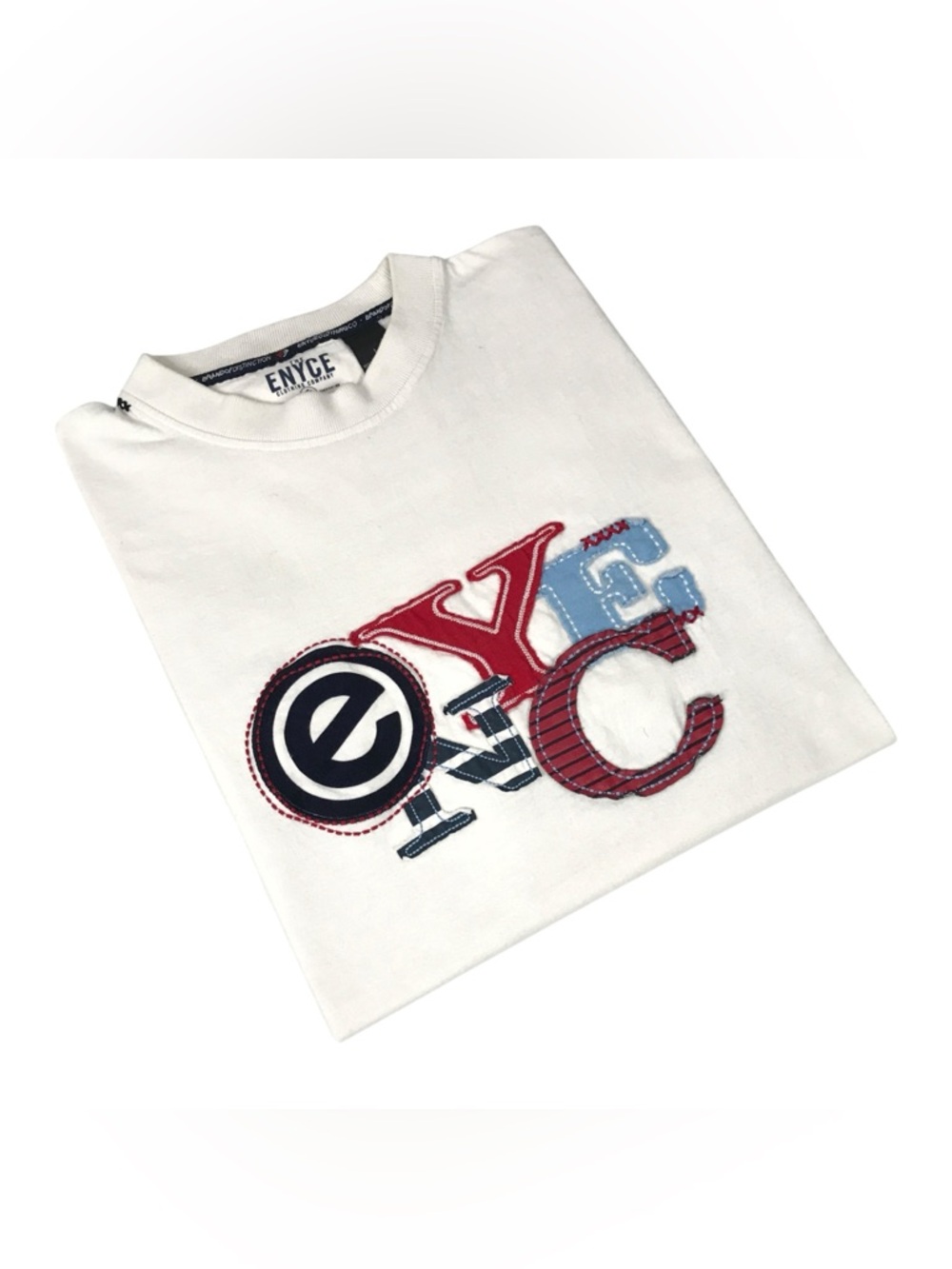 Vintage Enyce Shirt Mens Large L White Spell Out Rap Tee Hip Hop Big Logo y2K